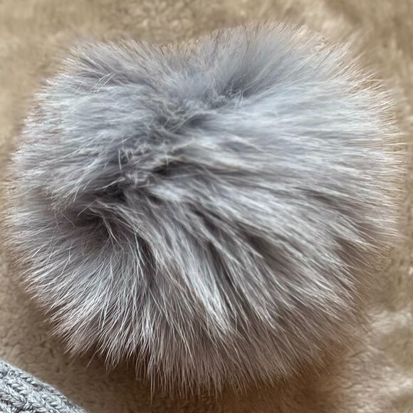 La-El All Gray Wool & Angora Detachable Pom Pom Beanie Hat (Gray POM) main image 5
